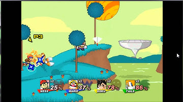 Super Smash Flash 2 - Ness VS Wario VS Goku VS Tails on Planet Namek