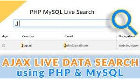 Ajax Live Data Search with jQuery PHP MySQL || CSEtutorials