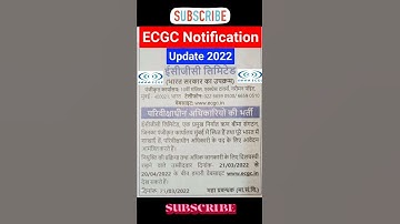 ECGC Po 2022 Notification Out Update #ecgc #ecgcpo #shorts #update #notification #banking #2022 #job