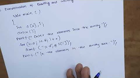 Arrays in C programming | C Program to Read and Write the Elements of an Array