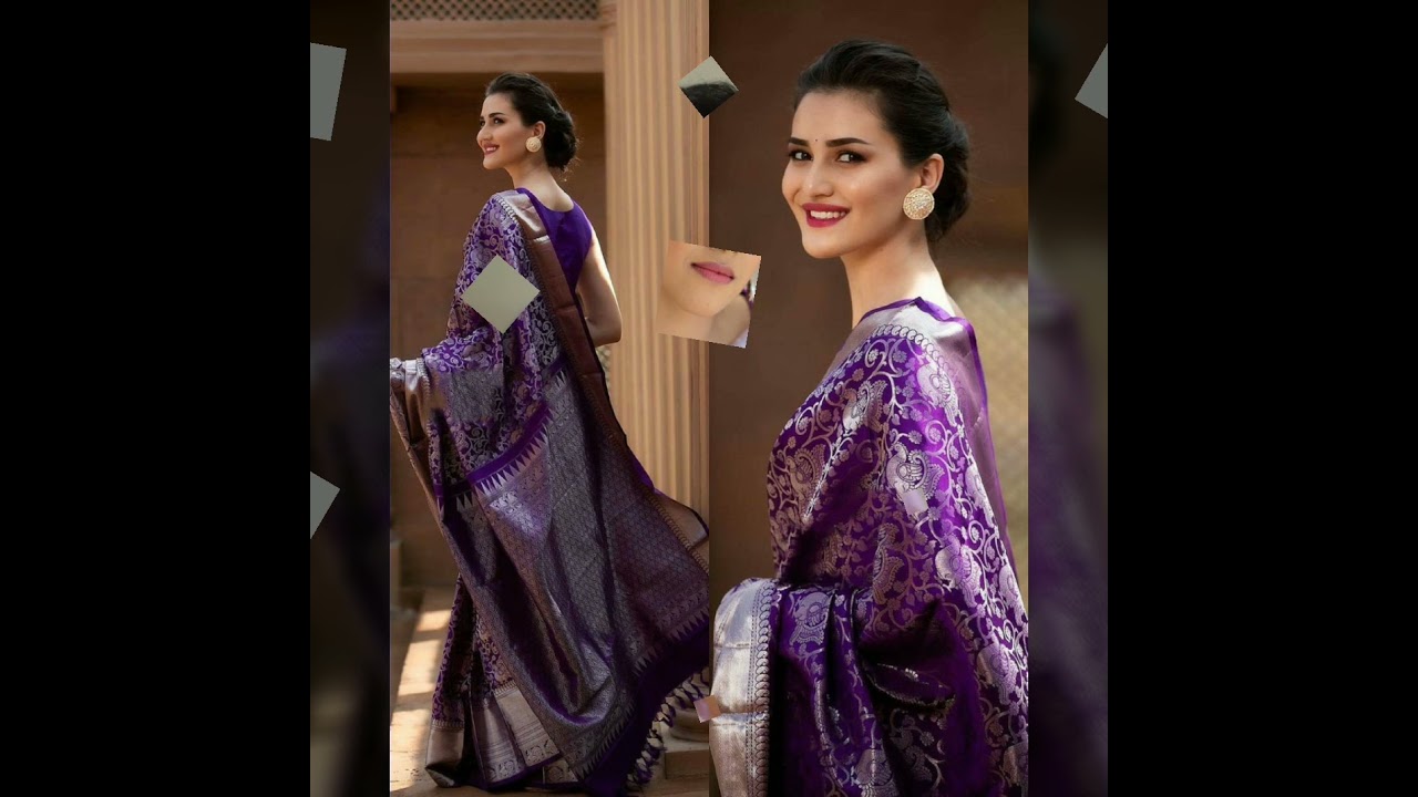 SOUTH INDIAN Silk brocade saree designs in beautiful purple color