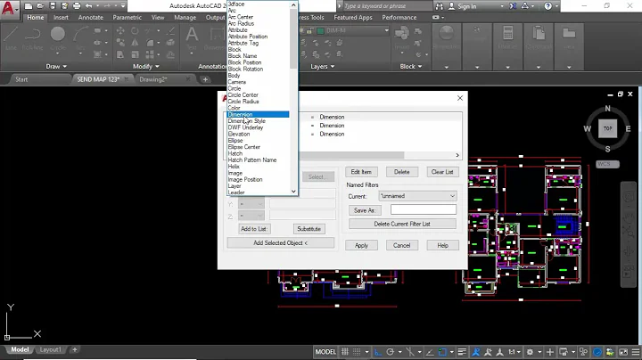 how to select all dimensions at once in Autocad