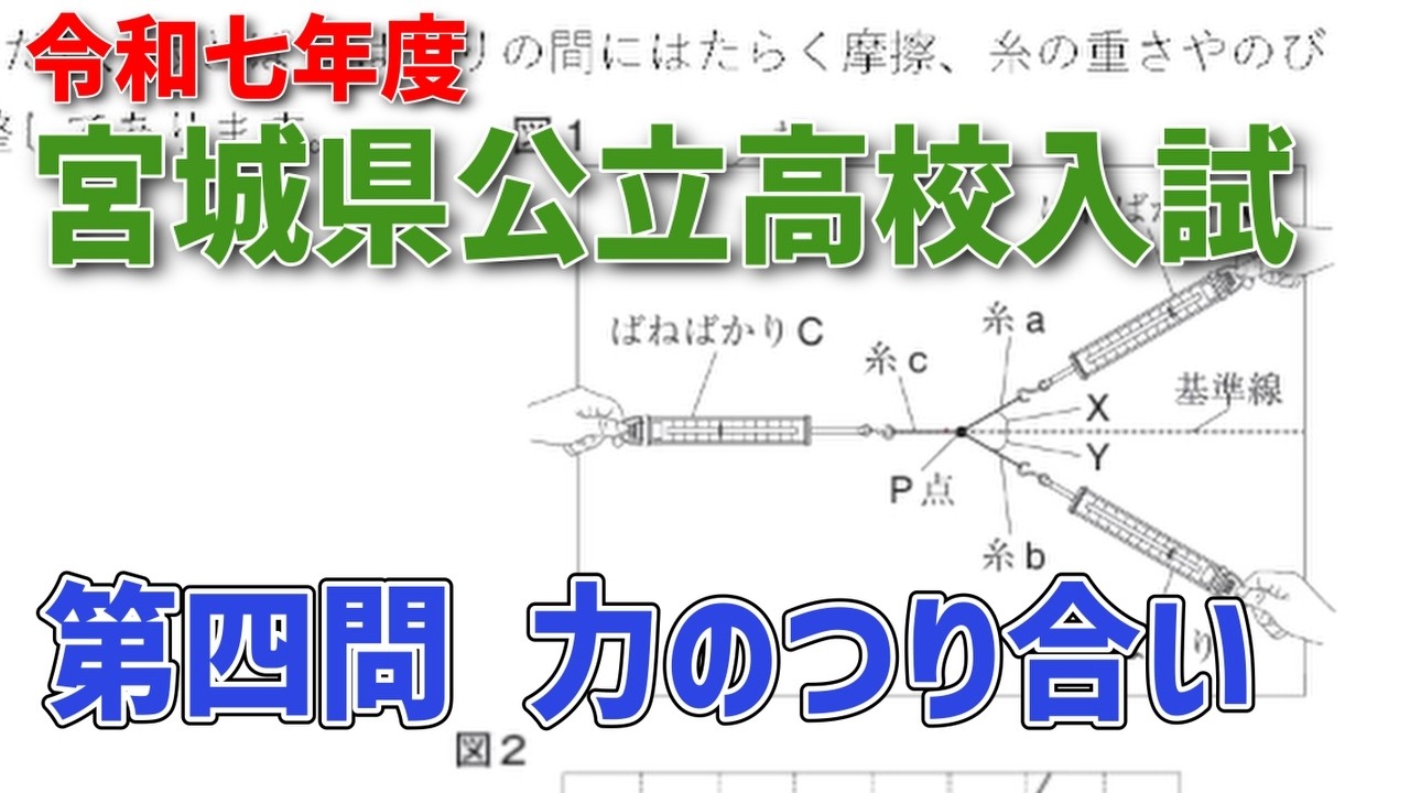 【令和7年度】2025年宮城県公立高校入試　理科第四問　力のつり合い解説