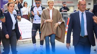 A beaming Charlene of Monaco attends the launch of a cycling competition in Monaco
