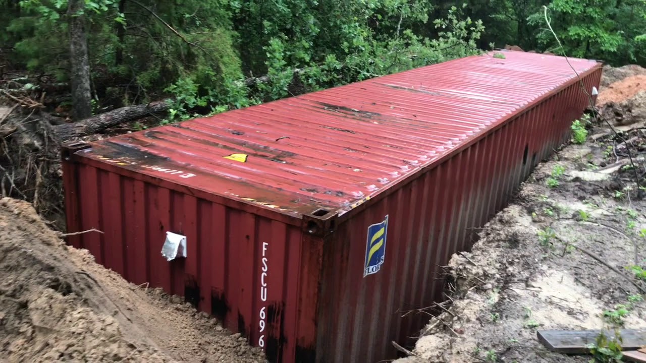 Underground Storm Tornado Shelter How To Bury Shipping Container Part 6  Reinforce Top And Sides 