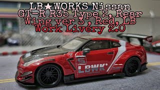 MINI GT LB-WORKS Nissan GT-R R35 Type 2, Rear Wing ver 3