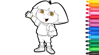 Dora the explorer. Coloring and drawing for kids.