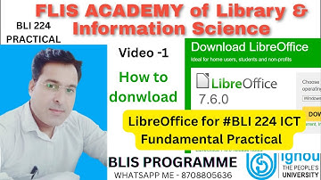 Video no 1 How to install LibreOffice #BLI 224 Practical   लिब्रेऑफिस  कैसे डाउनलोड करें