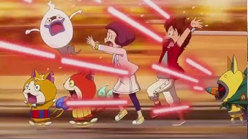 Yo-kai Watch: Usapyon chases Nate, Hailey, Whisper, Jibanyan and Tomnyan