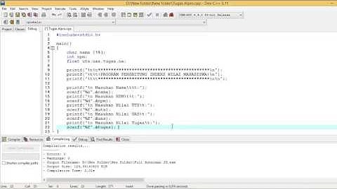 Tutorial / cara membuat aplikasi sederhana indeks nilai mahasiswa dengan Dev C++