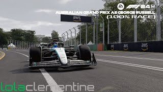 F1 24 - Australian Grand Prix Gameplay as George Russell (100% Race)