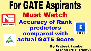 Accuracy of GATE Rank Predictor compared with actual GATE Score|| GATE 2022||Prateek tambe