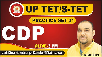 UP TET/SUPER TET CDP | PRACTICE SET- 01 | super tet practice set BY-SIR SATENDRA | stet cdp practice