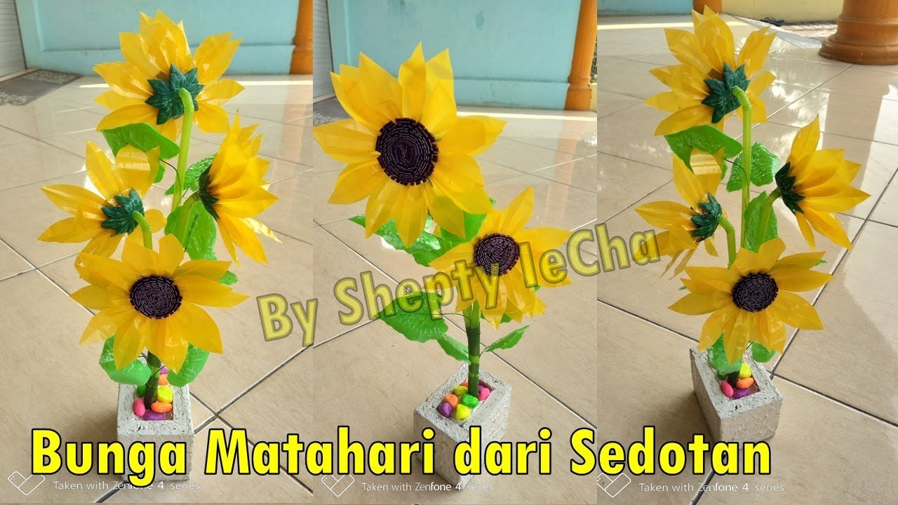  Bunga  Matahari  Dari  Sedotan Cara  Membuat  Bunga  Matahari  