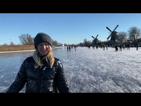 Schaatsen op de Vecht bij Weesp