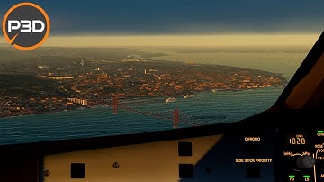 P3Dv5 - FSLabs A320 | Sunset landing in Lisbon