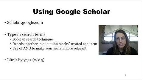 Searching Google Scholar_verbal "how to" (demonstration on another video)