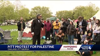 Cornel West joins Schenley Plaza rally in Pittsburgh, protesting the war between Israel and Hamas