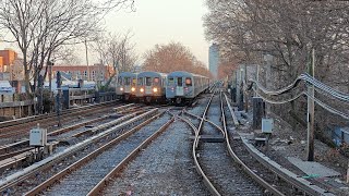 NYC Subway BMT Brighton Line: (B)(Q) Trains PM Rush Hour Train Action @ Kings Hwy (With R46, R68/A)