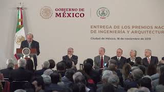 Palabras del Ingeniero Carlos Slim Helú durante la entrega del Premio Nacional de Ingeniería 2018