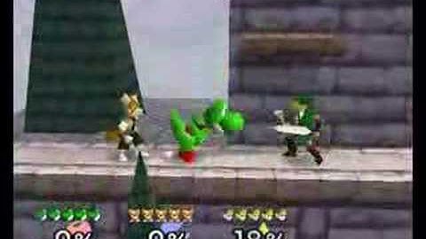 Super Smash Bros. 64 Yoshi jump jump cancel and parry