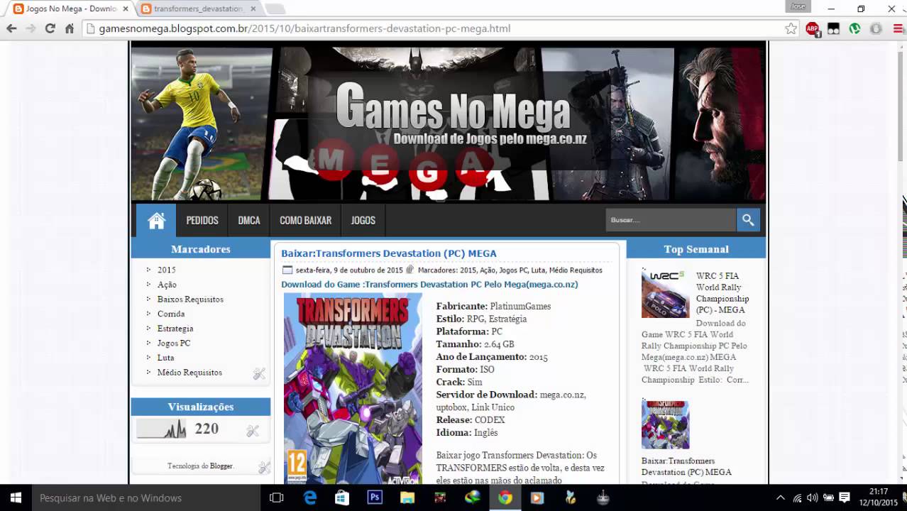 Como baixar Transformers Devastation (PC) MEGA