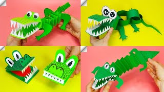 4 Moving paper toys | How to make paper crocodile