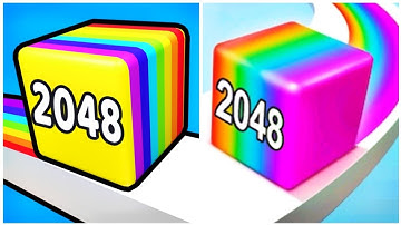 Jelly Run 2048 vs Happy Cubes 2048 - New Update (NOOB vs PRO vs HACKER) Math Games 