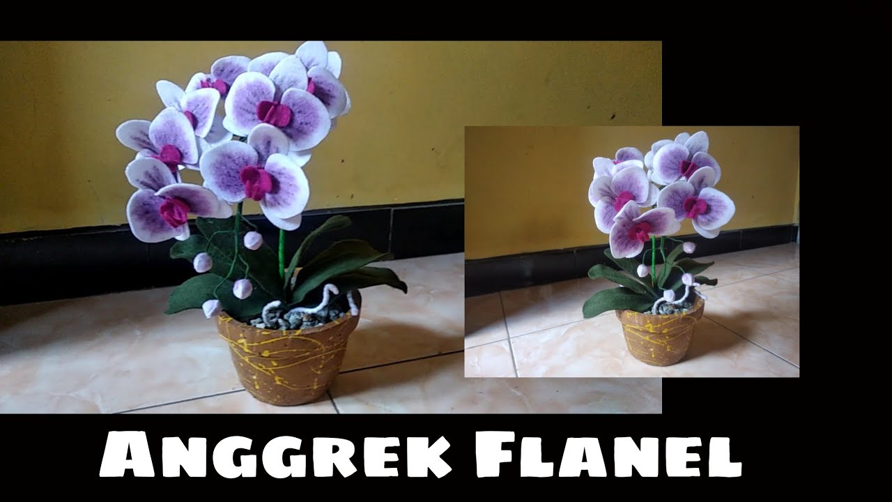 Bunga Anggrek Dari Kain Flanel | Felt Orchid
