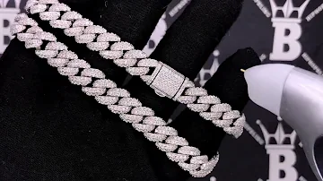 Moissante Cuban Chain | .925 Sterling Silver | Hip Hop Bling Iced Out Jewelry