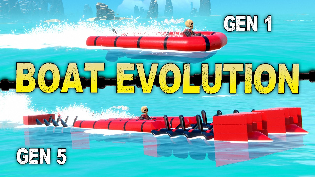Evolving Speed Boats, But Every Generation Gets 2x Propellers...