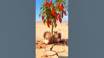 Squirrel watered the red chilli plant and saved it from drying up 😭 #ai​ #tree​ #save​ #watering​