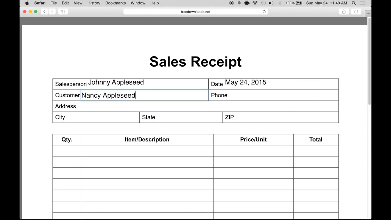 How to Write an Itemized Sales Receipt Form