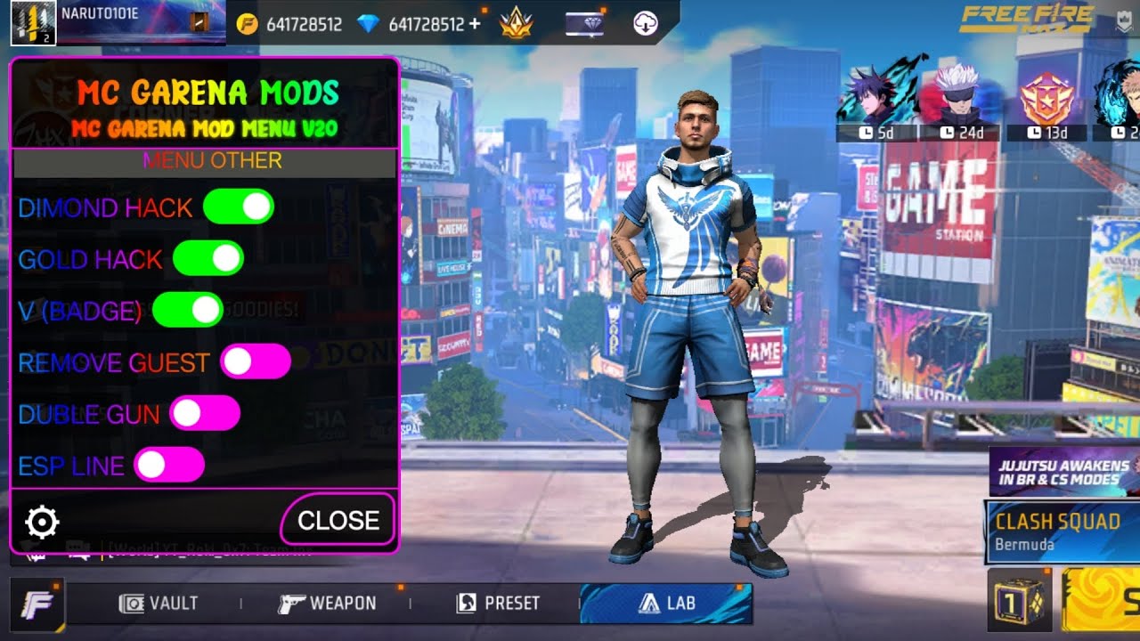 OB52 FREE FIRE MOD MENU 🔥 UNLIMITED DIAMOND HACK 🔥 FF MOD MENU APK 2026