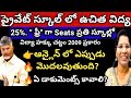 Rte Quota ప్రైవేట్ స్కూల్ లో ఉచిత విద్య 25% " ఫ్రీ" గా Seats ప్రతి స్కూల్లో || Free Education#update