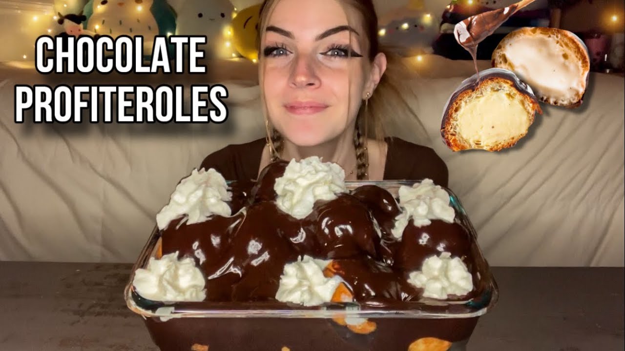 CHOCOLATE PROFITEROLES MUKBANG! (Vegan) (No Talking)