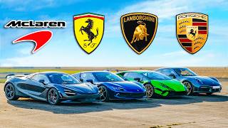 Ferrari 296 vs McLaren 750S vs Huracan Perf vs 911 Turbo: CORRIDA DE ARRANCADA