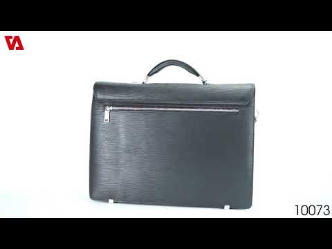 Cặp da Công sở Nam cao cấp khóa số MontBlanc 10073 Đen-Nâu