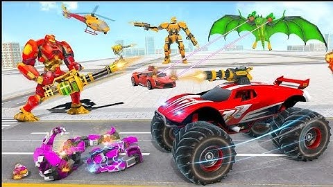 Heavy Truck Robot Transformation | Flying Dragon Lion Robot Transform | Chari Games