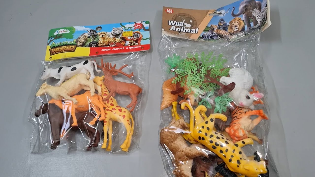Animal Toys Deer, Giraffe, Elephant, Tiger, Rhinoceros, Panda, Lion Demo Unboxing