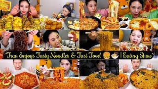 FRAN EATING NOODLES & FAST FOOD MUKBANG COMPILATION |ASMR EATING NOODLES & FAST FOOD |BITES ONLY |