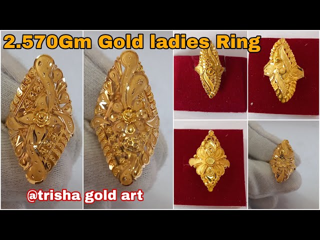 Gold ring designs for women | Simple gold ring design for female | 2 gram  gold ring with Price - YouTube