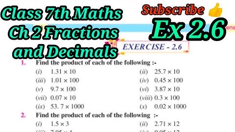 Class 7th Maths Ch 2 Fractions and Decimals Ex 2.6 PSEB/ CBSE NCERT. very easy explained 👍 Subscribe