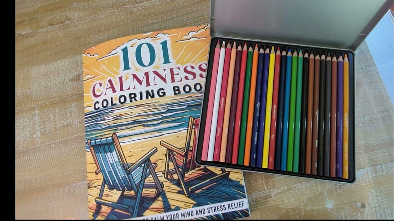 AMAZON Basics Colored Pencils & 101 Calmness Coloring Book YouTube