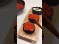 Knead the simulated ikura gunkanmaki sushi.