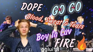 BTS - DOPE + GO GO + BLOOD, SWEAT & TEARS + BOY IN LUV + FIRE РЕАКЦИЯ | МЕНЯЕМ СТИЛЬ🙈🔥🔥🔥