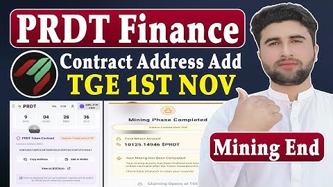 PRDT Finance TGE 1st November | PRDT Finance Contract Address Add | Rizwan Baloch