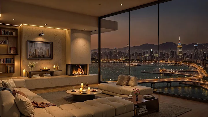 Sleep and Chill with Calm Jazz Music in Cozy Apartment Ambience Overlooking the Peaceful Seaport