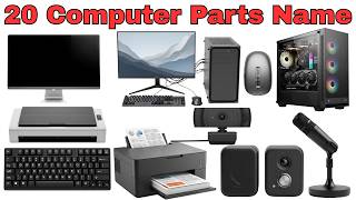 20 Computer Parts for Kids 🖥️ | Learn Computer Parts Name in Hindi &amp; English | Kids Learning video