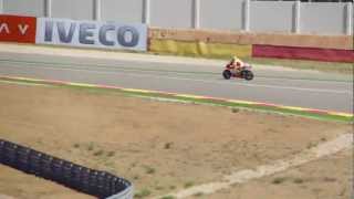 Valentino Rossi MotoGP fail Superbike track first lap Motorland 2012
